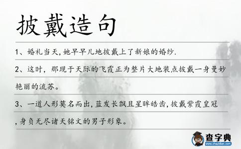 披戴造句