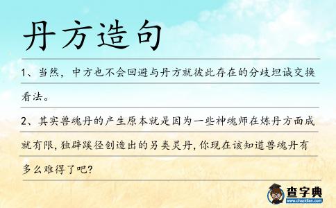 丹方造句