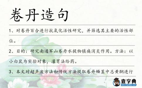 卷丹造句