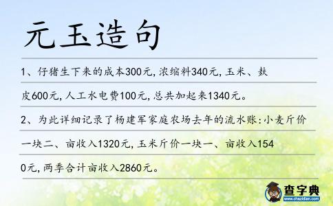 元玉造句