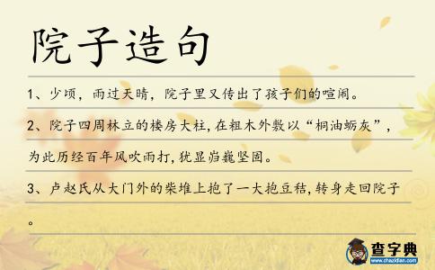 院子造句