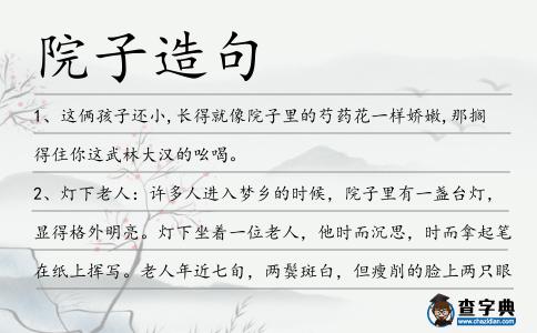 院子造句