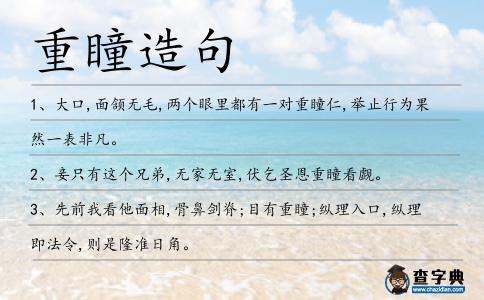 重瞳造句