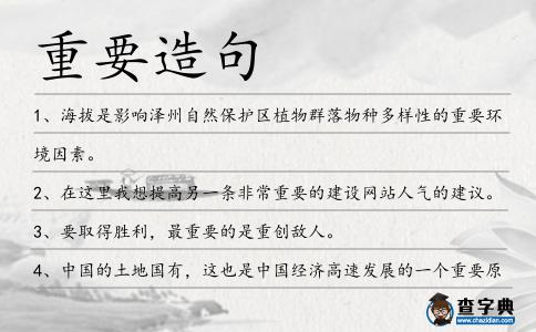 重要造句
