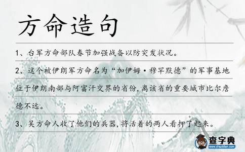 方命造句