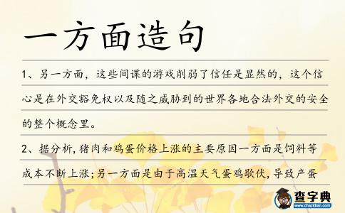 一方面造句
