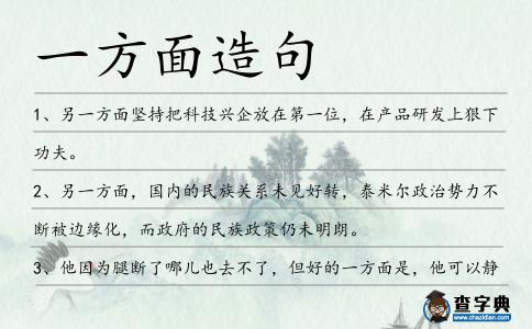 一方面造句