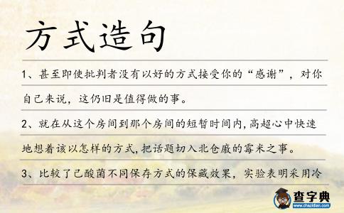 方式造句