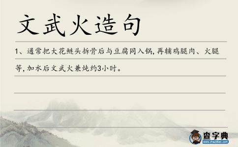 文武火造句