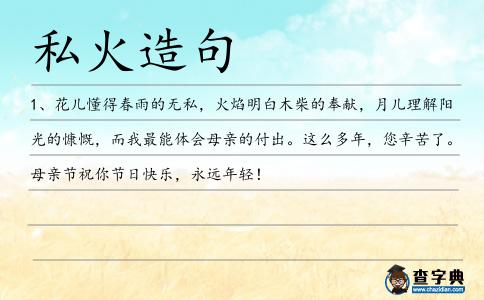 私火造句