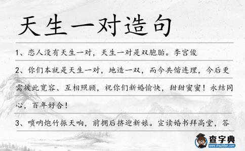 天生一對造句