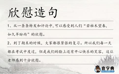 欣慰造句