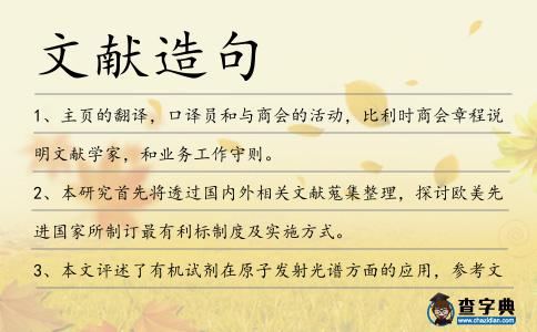 文獻造句