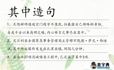 其中造句