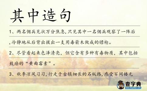 其中造句