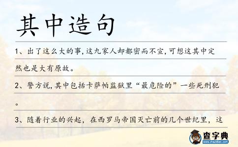 其中造句