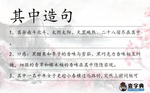 其中造句