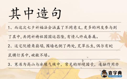 其中造句