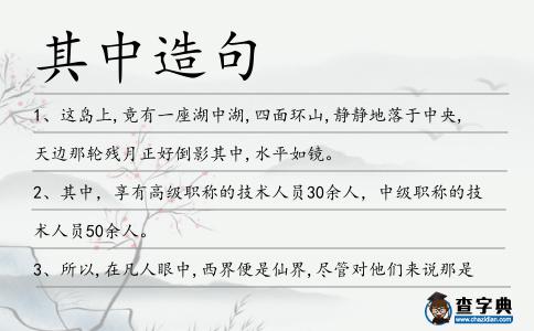 其中造句