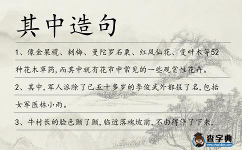 其中造句