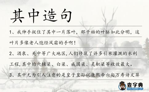 其中造句