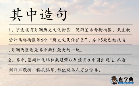 其中造句