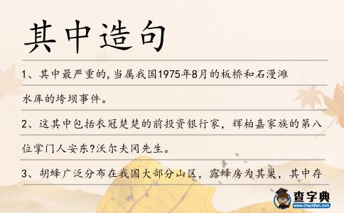 其中造句