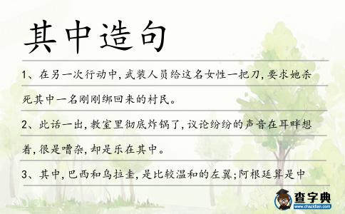 其中造句