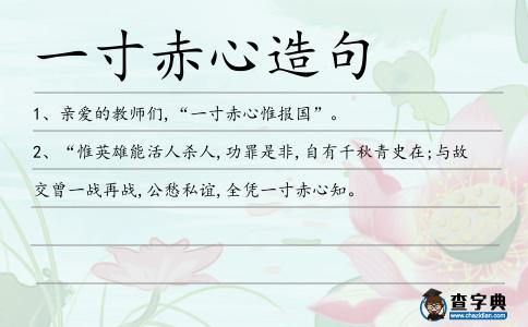 一寸赤心造句