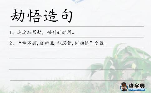 劫悟造句