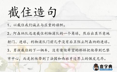 截住造句