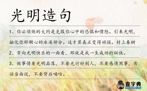 光明造句