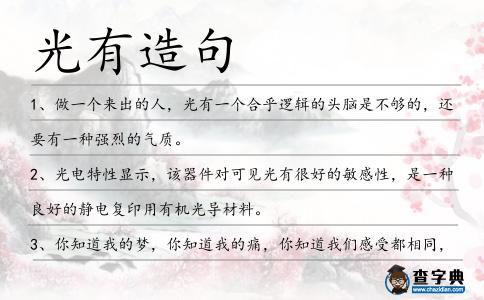 光有造句
