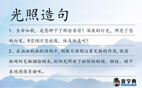 光照造句