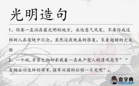 光明造句