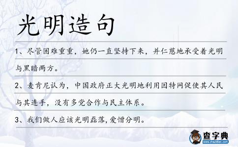 光明造句