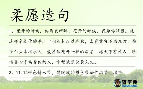 柔愿造句