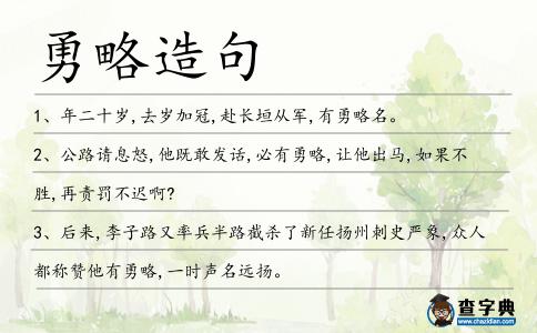 勇略造句