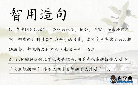 智用造句