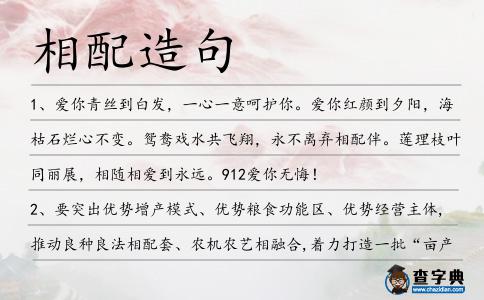 相配造句