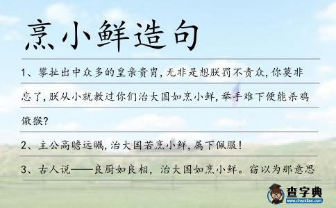 烹小鮮造句
