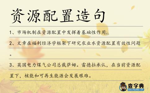 資源配置造句
