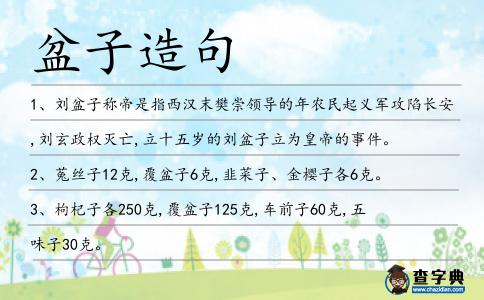 盆子造句