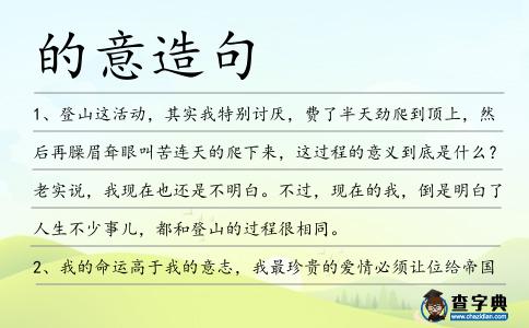 的意造句