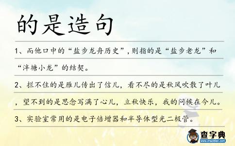 的是造句