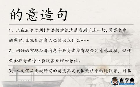的意造句