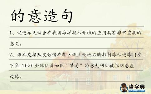 的意造句