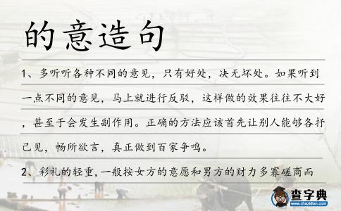 的意造句