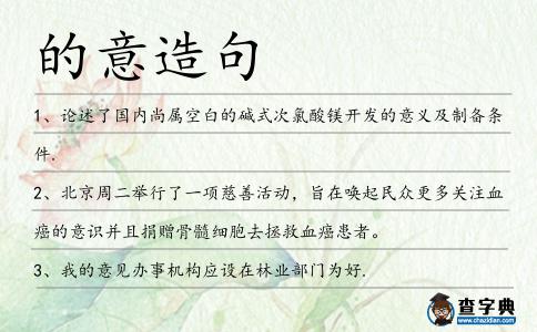 的意造句