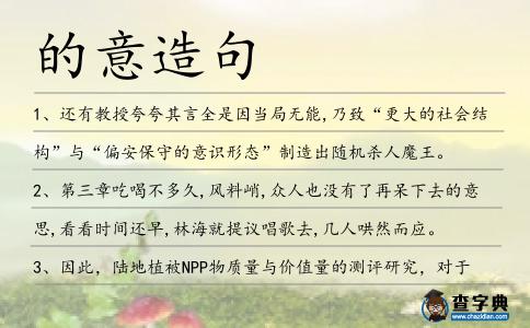 的意造句